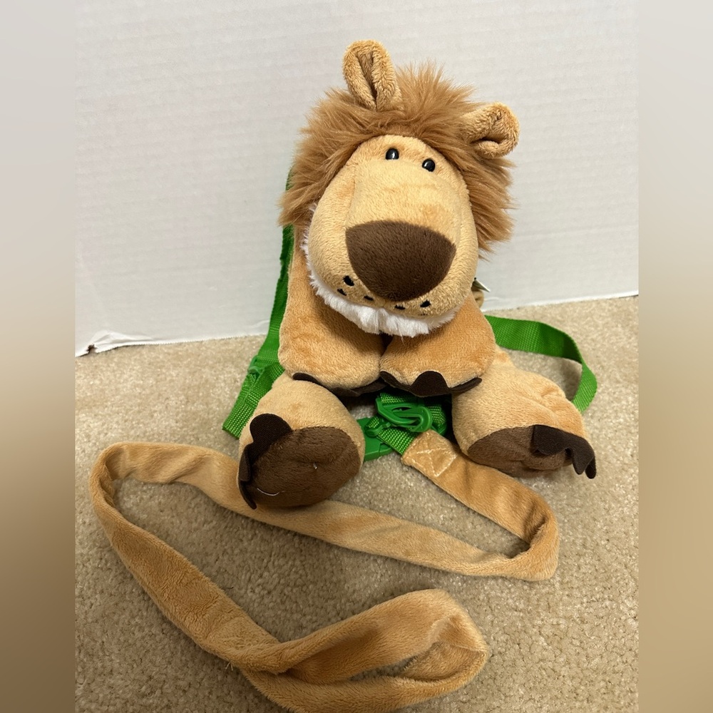 Animal Planet Lion  Plush Backpack Toddler 14" Safety Harness Tail Leash Zipper